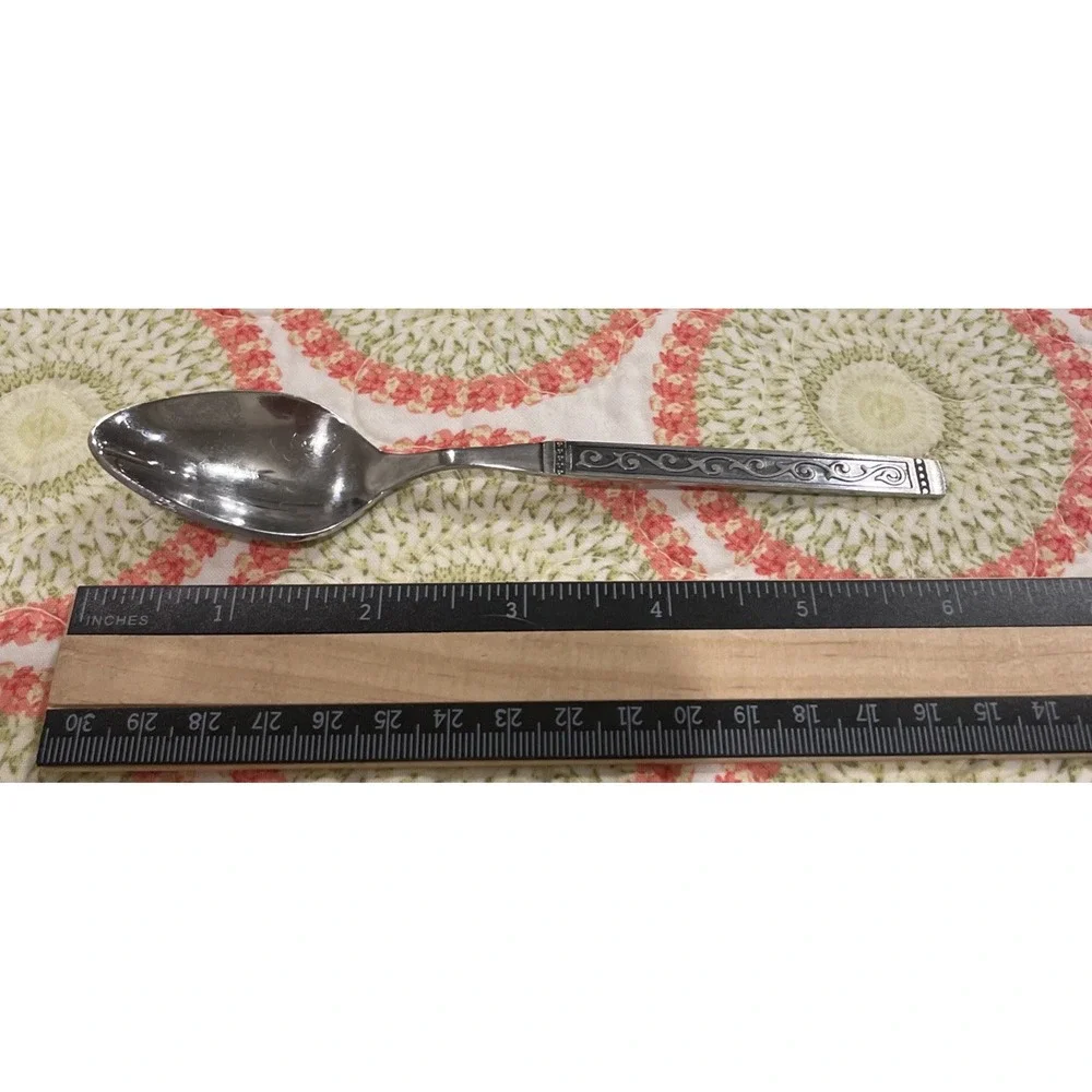 Oneida 1881 Roger Spanish Court‎ Teaspoons Spoons Stainless Set Of 7